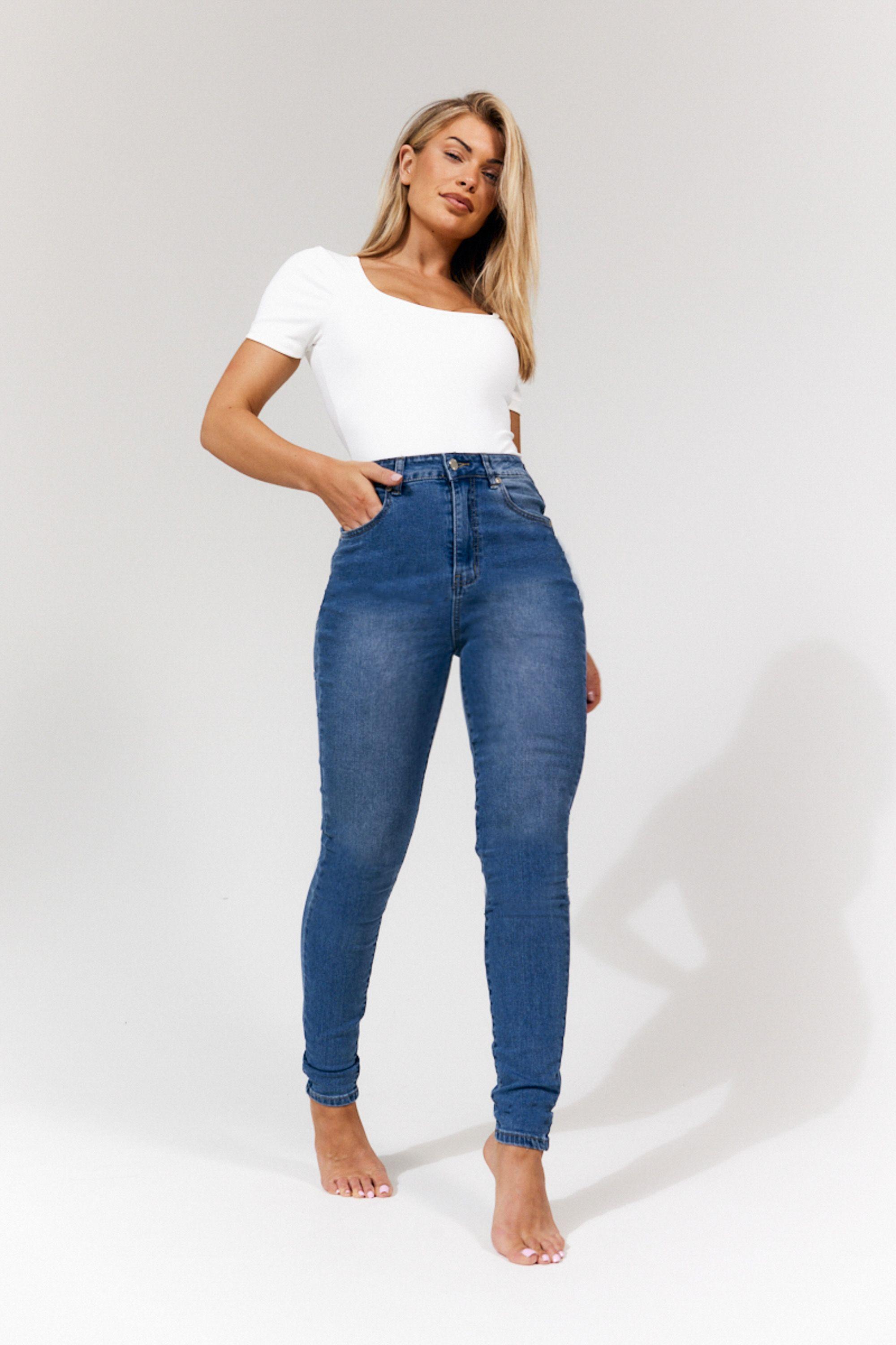 Mid Blue Petite Isobelle Skinny Jean by IN THE STYLE