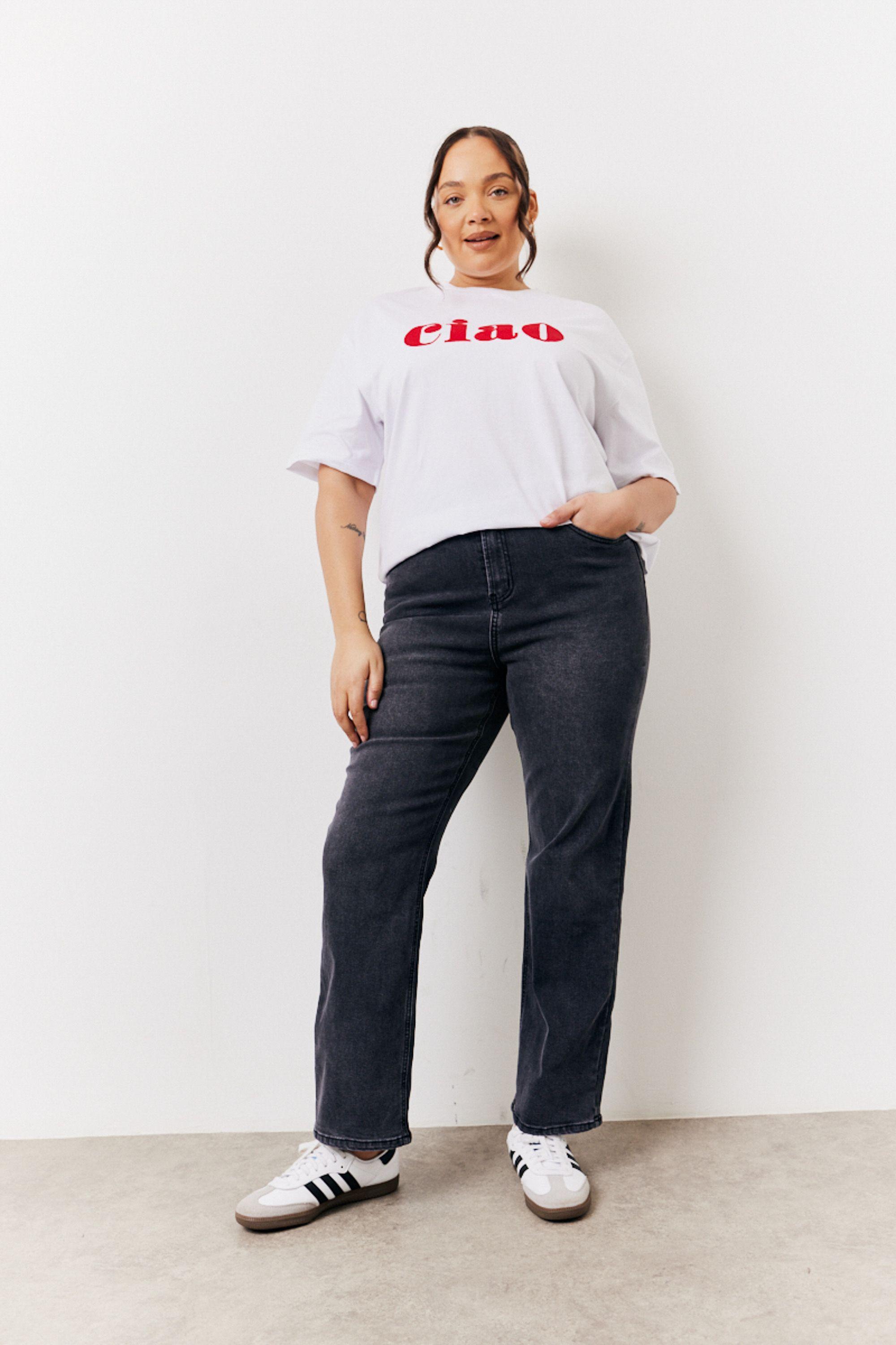 Washed Black Straight Leg Jeans by IN THE STYLE