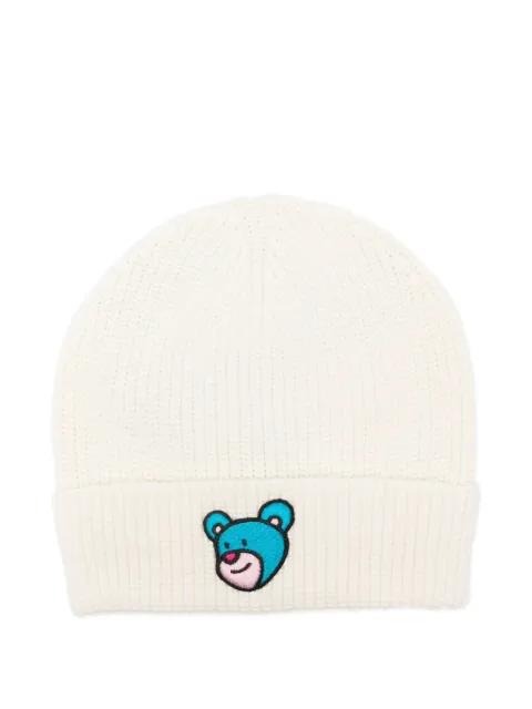 ribbed bear-embroidered beanie by INBETWEENERS