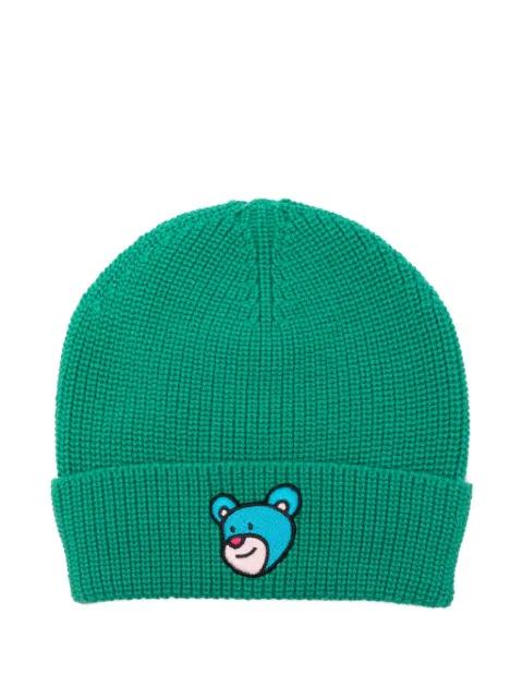 ribbed teddy-embroidered beanie by INBETWEENERS
