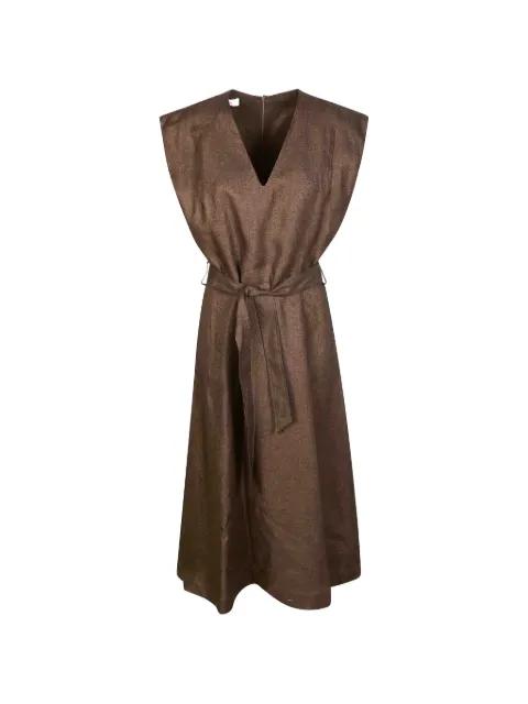 V-neck belted dress by INCOTEX