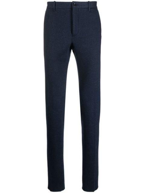 check-pattern straight-leg trousers by INCOTEX