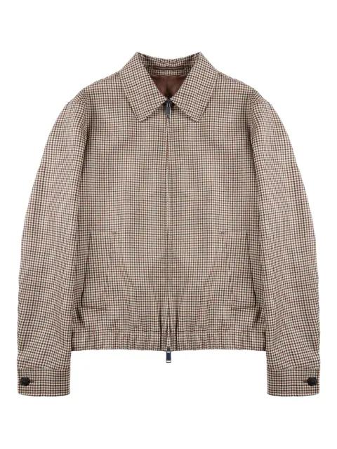 checked zip-up bomber jacket by INCOTEX