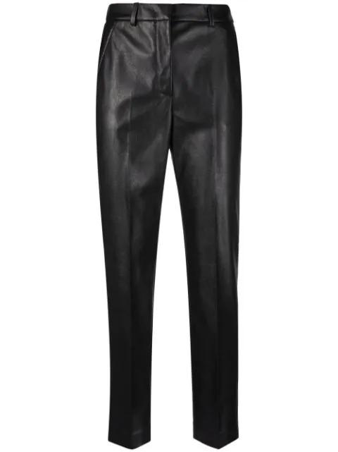 coated crop-leg trousers by INCOTEX