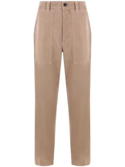 garment-dyed straight-leg trousers by INCOTEX