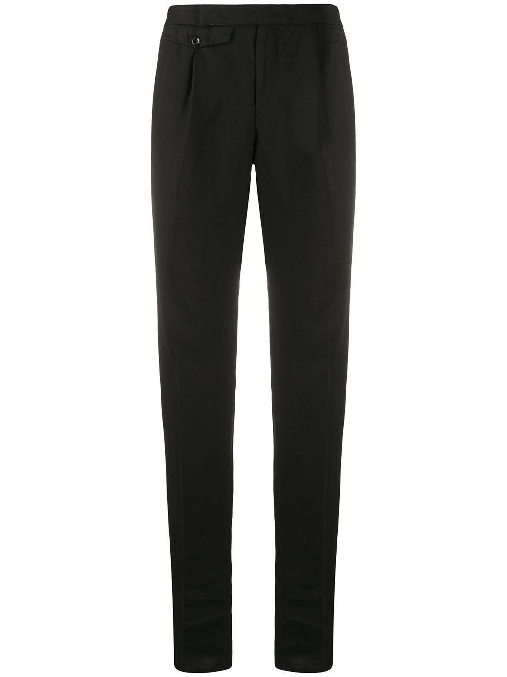 linen slim-fit trousers by INCOTEX
