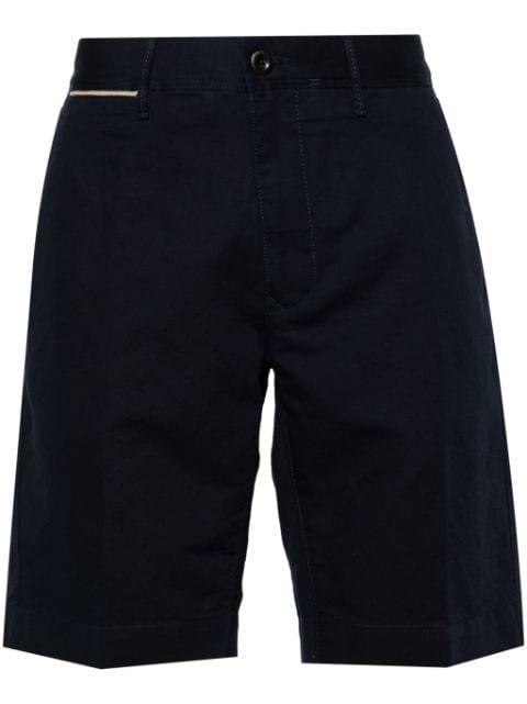 logo-embroidered linen-blend chino shorts by INCOTEX