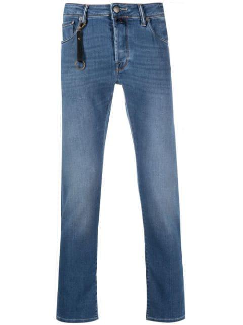 logo-patch slim-cut jeans by INCOTEX