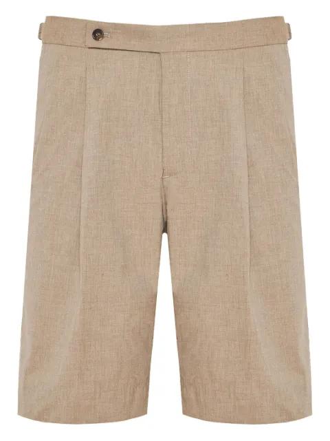 pleated cotton shorts by INCOTEX