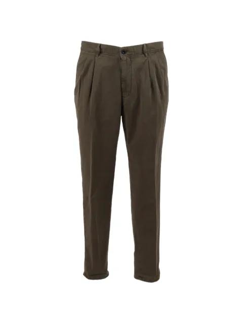 pleated-front tapered trousers by INCOTEX