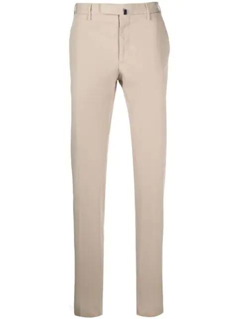 slim-cut cotton chinos by INCOTEX