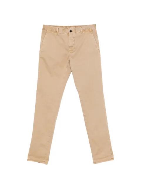 slim-cut twill trousers by INCOTEX