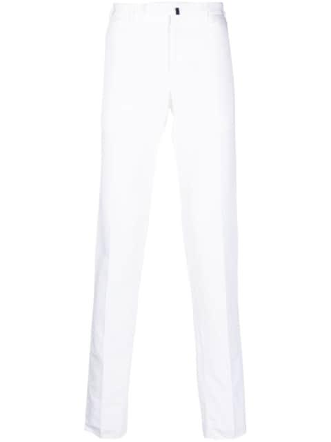 straight-leg linen-cotton trousers by INCOTEX