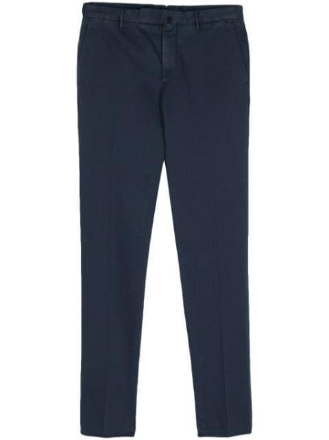 twill tapered-leg trousers by INCOTEX