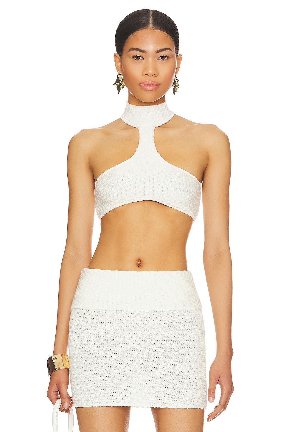 Indah Demi Halter Top in Ivory by INDAH