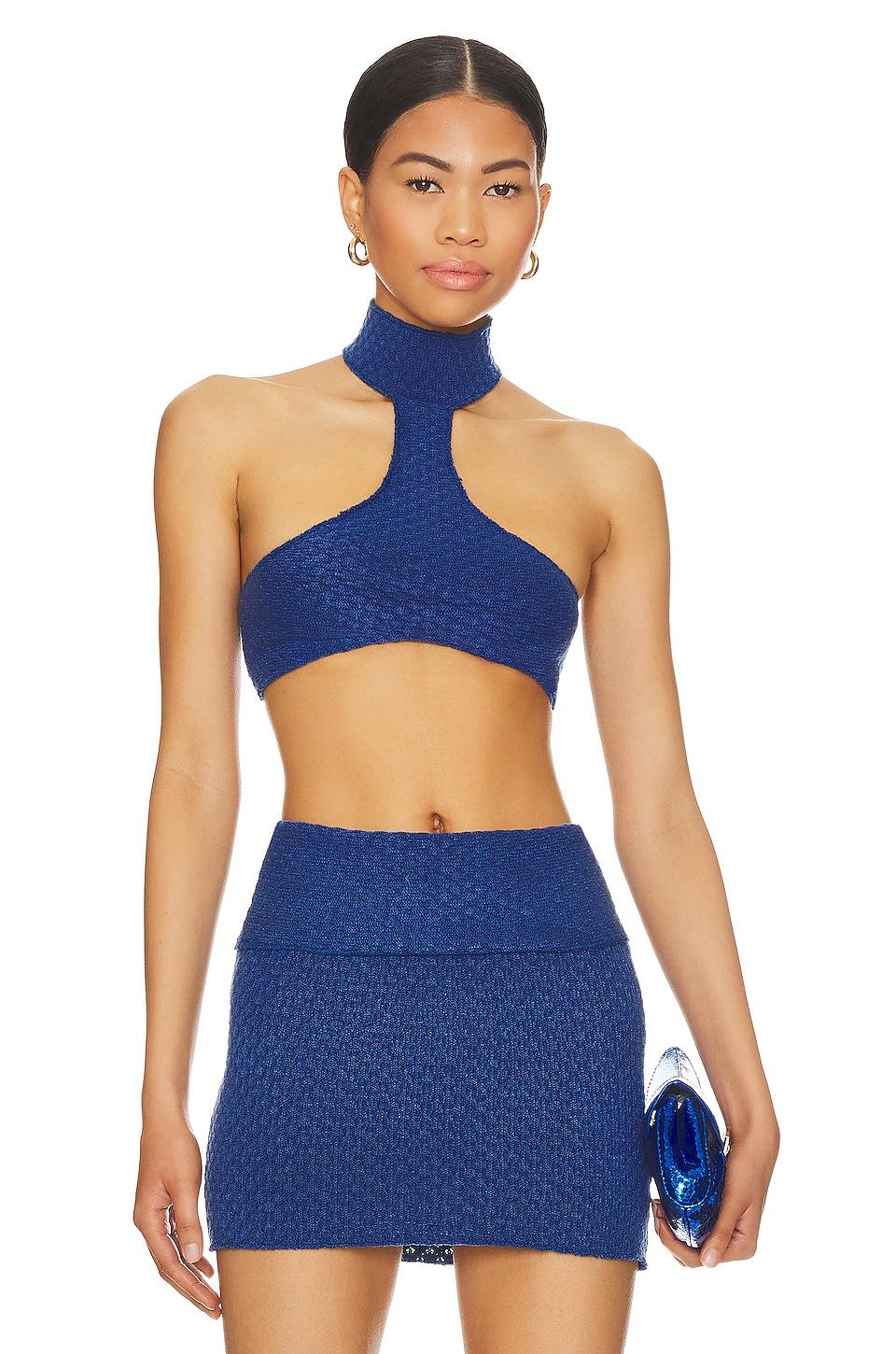 Indah Demi Halter Top in Navy by INDAH