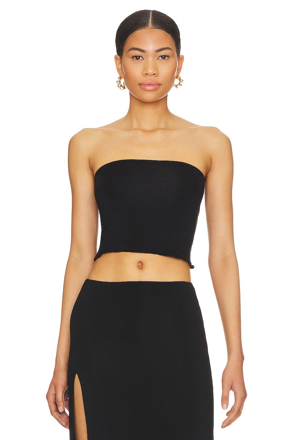 Indah Minimal Bandeau Top in Black by INDAH Indah Minimal Bandeau Top in Black by INDAH