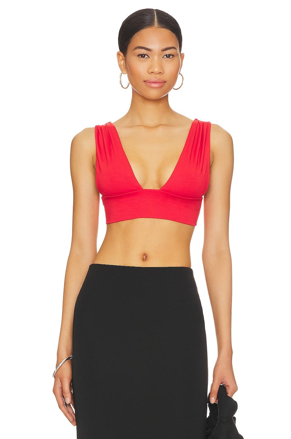 Indah Owen Bra Top in Red by INDAH