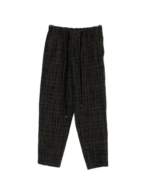 plaid drawstring-fastening trousers by INDIVIDUAL SENTIMENTS