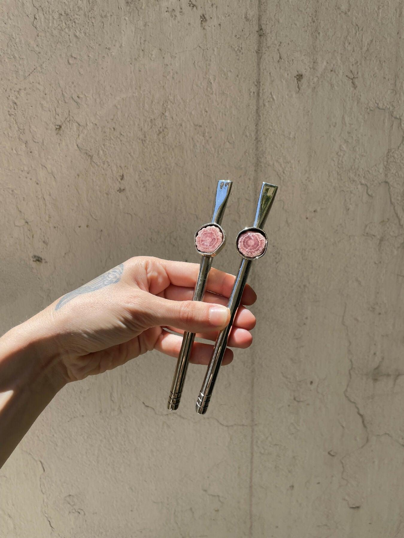 Rodocrosita straw by INES BONADEO JOYERIA