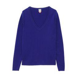 Warm fabric | V-neck | Raised sleeves | Cuffs | Loose fit by INES DE LA FRESSANGE