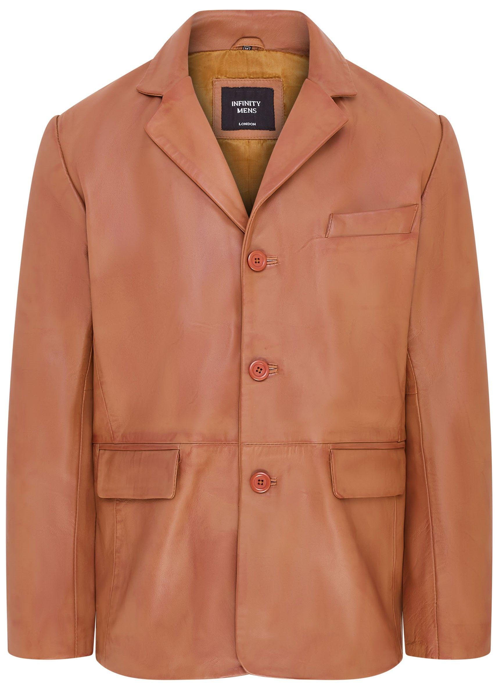 3 Button Italian Leather Blazer Jacket - Fauske by INFINITY LEATHER