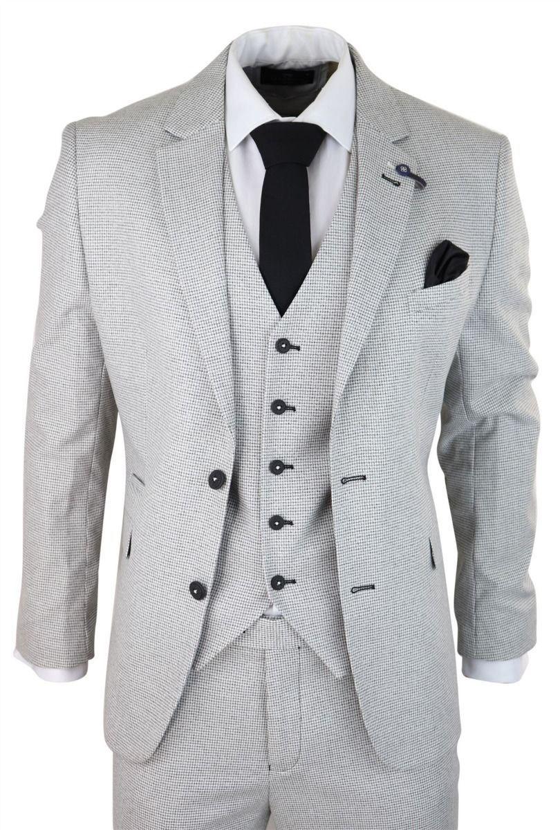 3 Piece Check Tweed Retro Classic Suit by INFINITY LEATHER