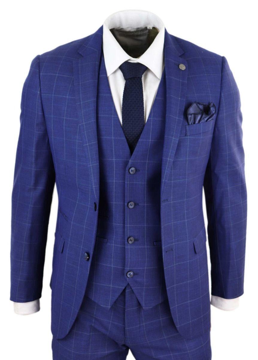 3 Piece Check Vintage Retro Suit by INFINITY LEATHER