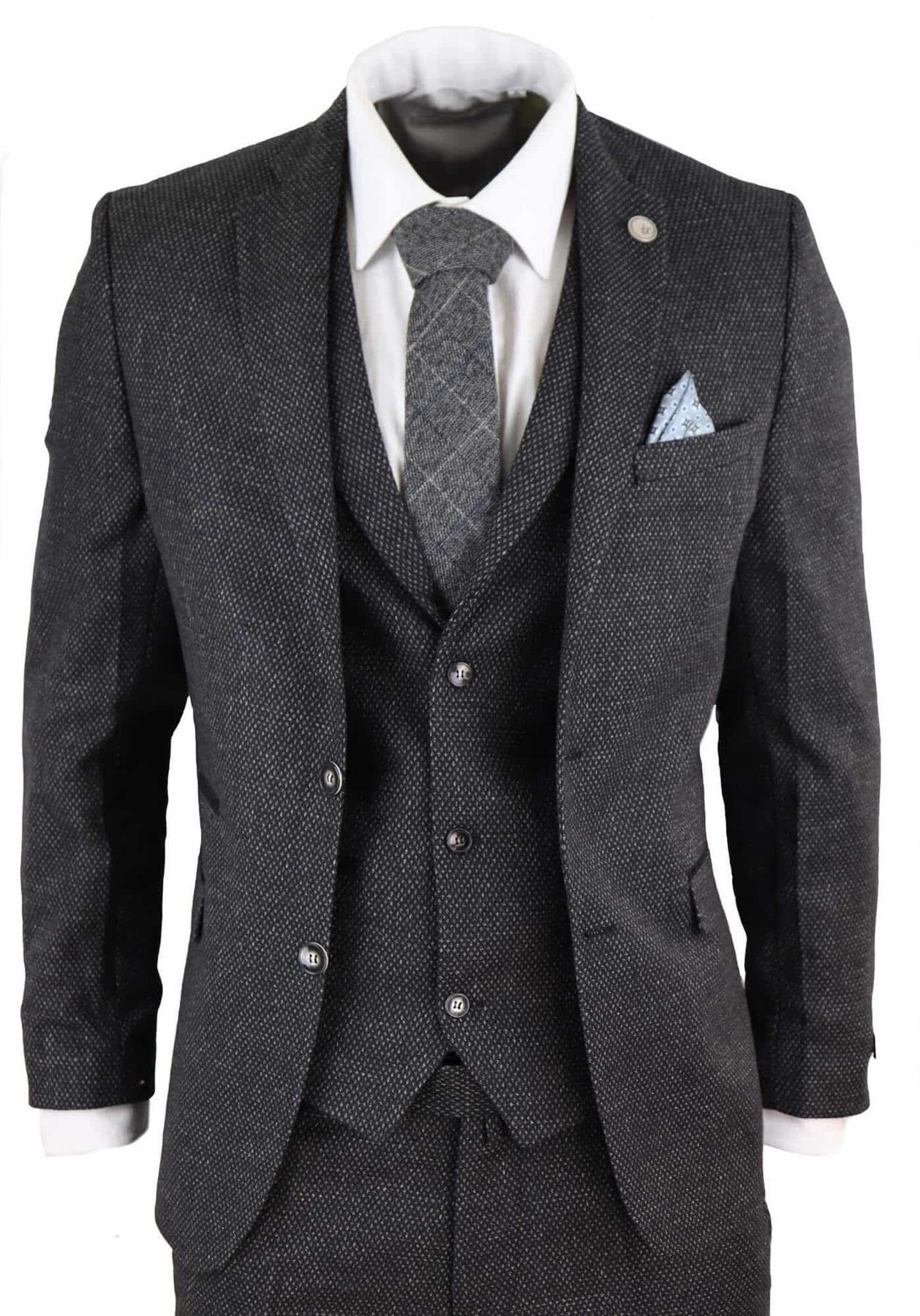 3 Piece Herringbone Tweed Suit by INFINITY LEATHER