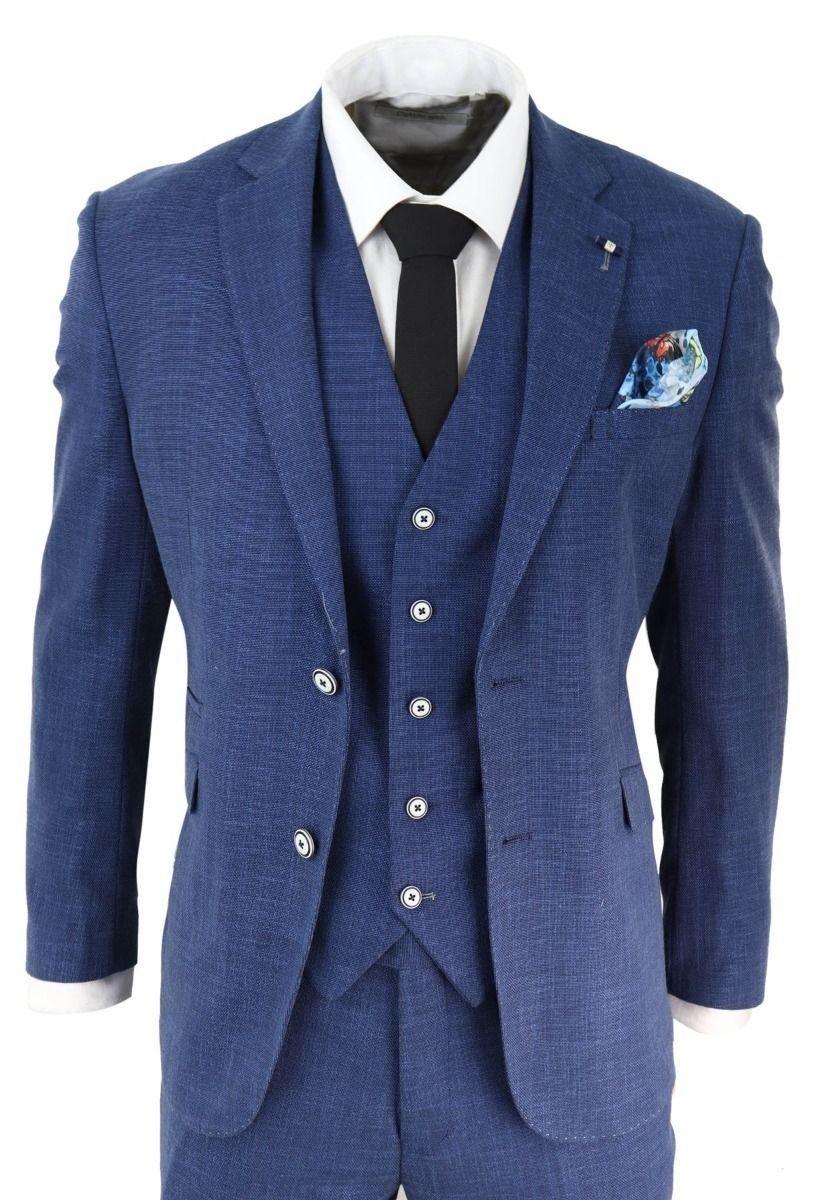 3 Piece Linen Summer Spring Classic Suit by INFINITY LEATHER