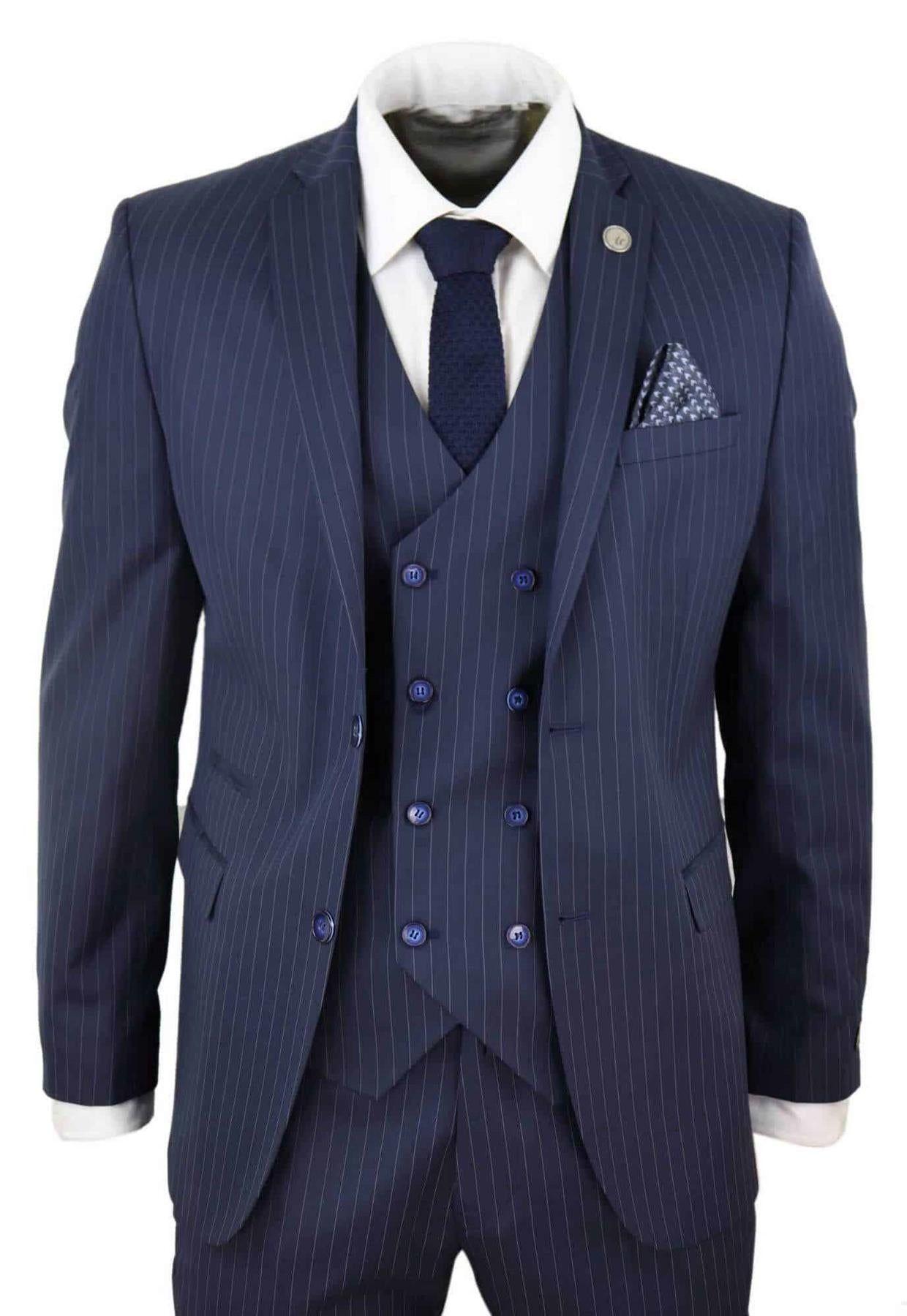 3 Piece Pinstripe Retro Suit by INFINITY LEATHER
