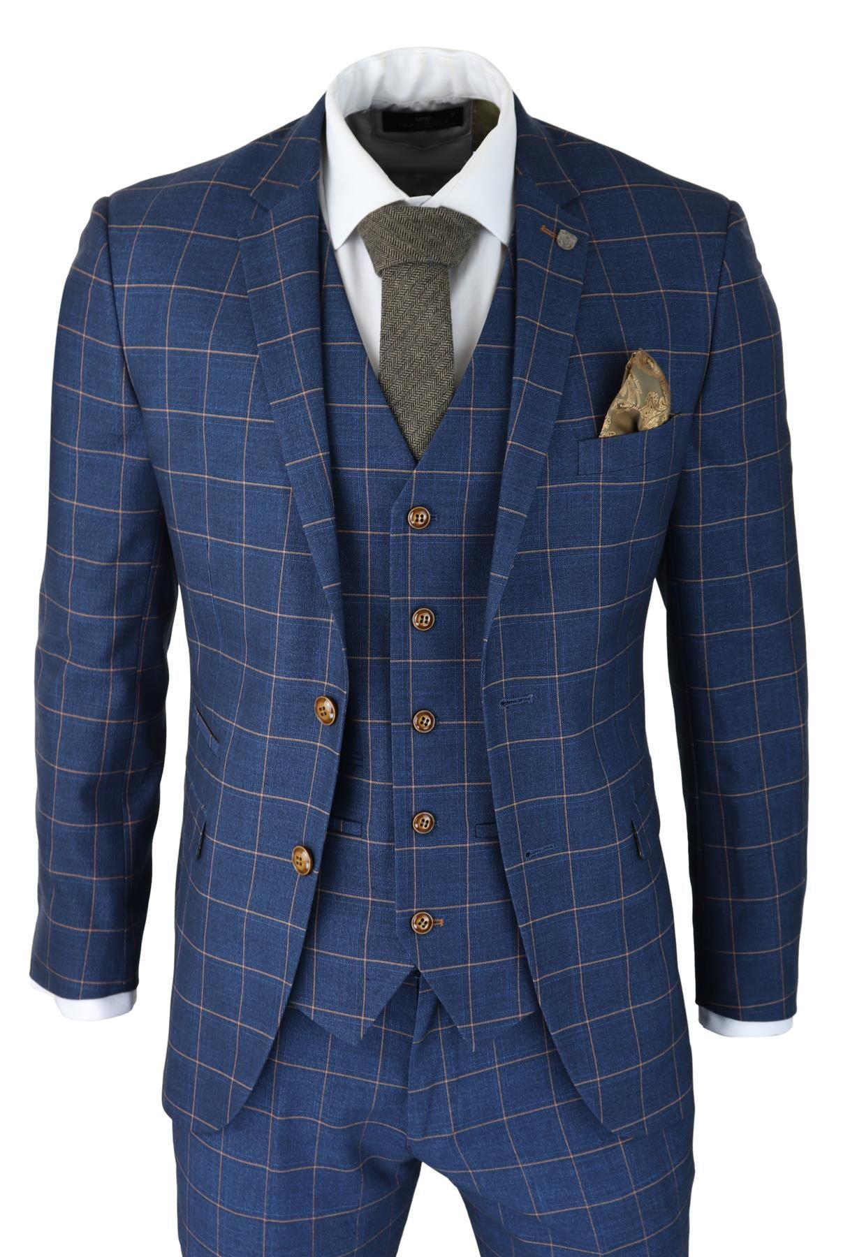 3 Piece Suit Check Peaky Blinders 1920 Gatsby Smart Vintage Suit by INFINITY LEATHER