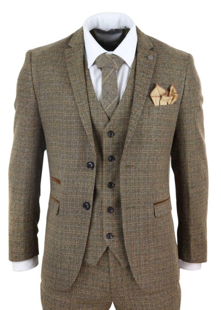 3 Piece Tweed Check Vintage Retro Suit by INFINITY LEATHER