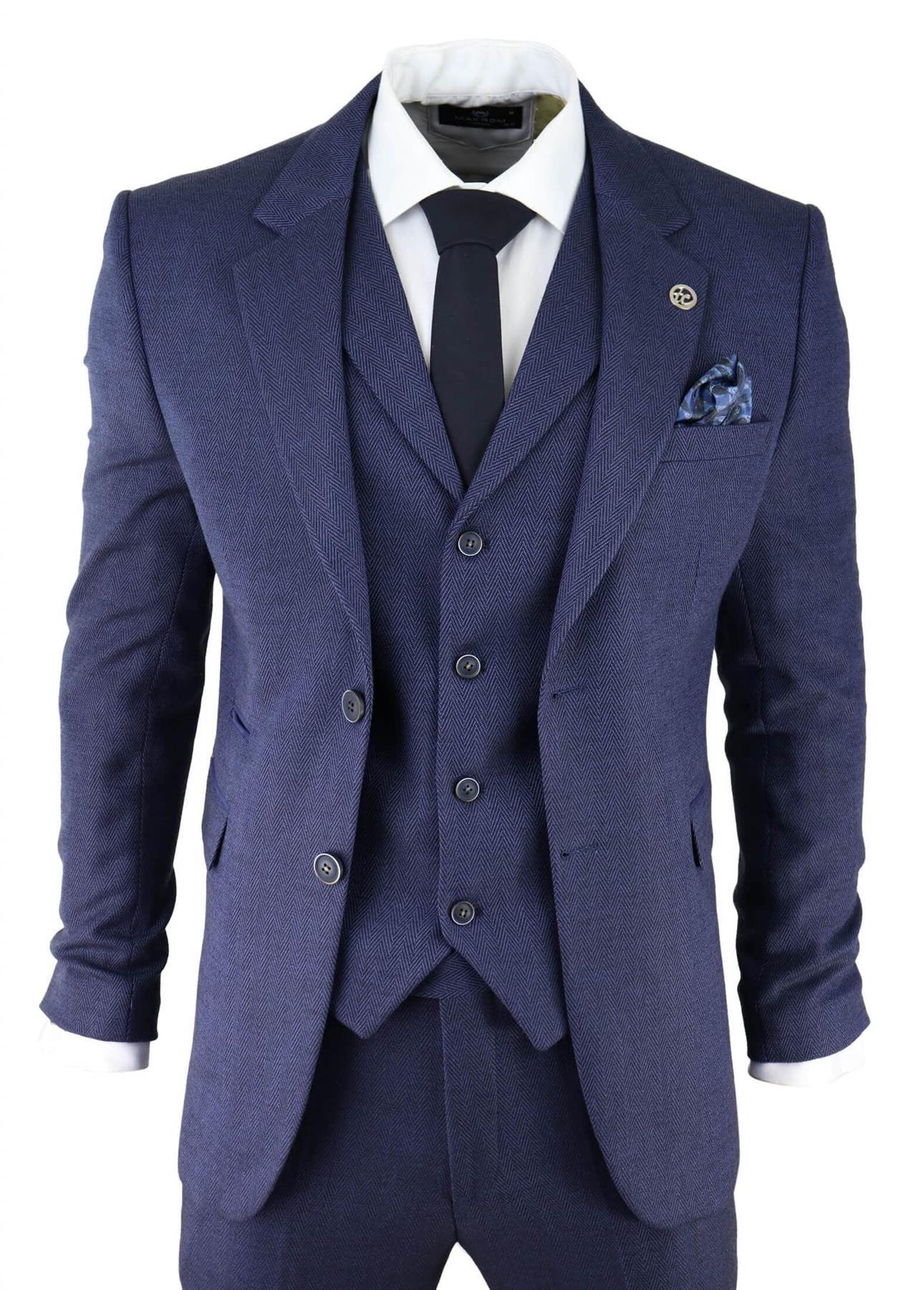 3 Piece Tweed Herringbone Suit Peaky Blinders Classic Tailored by INFINITY LEATHER