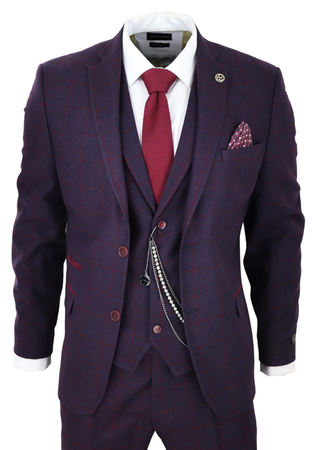 3 Piece Tweed Suit Check Peaky Blinders Classic 1920 Gatsby by INFINITY LEATHER