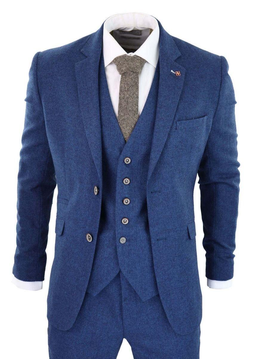 3 Piece Tweed Wool Twill Vintage Classic Suit by INFINITY LEATHER