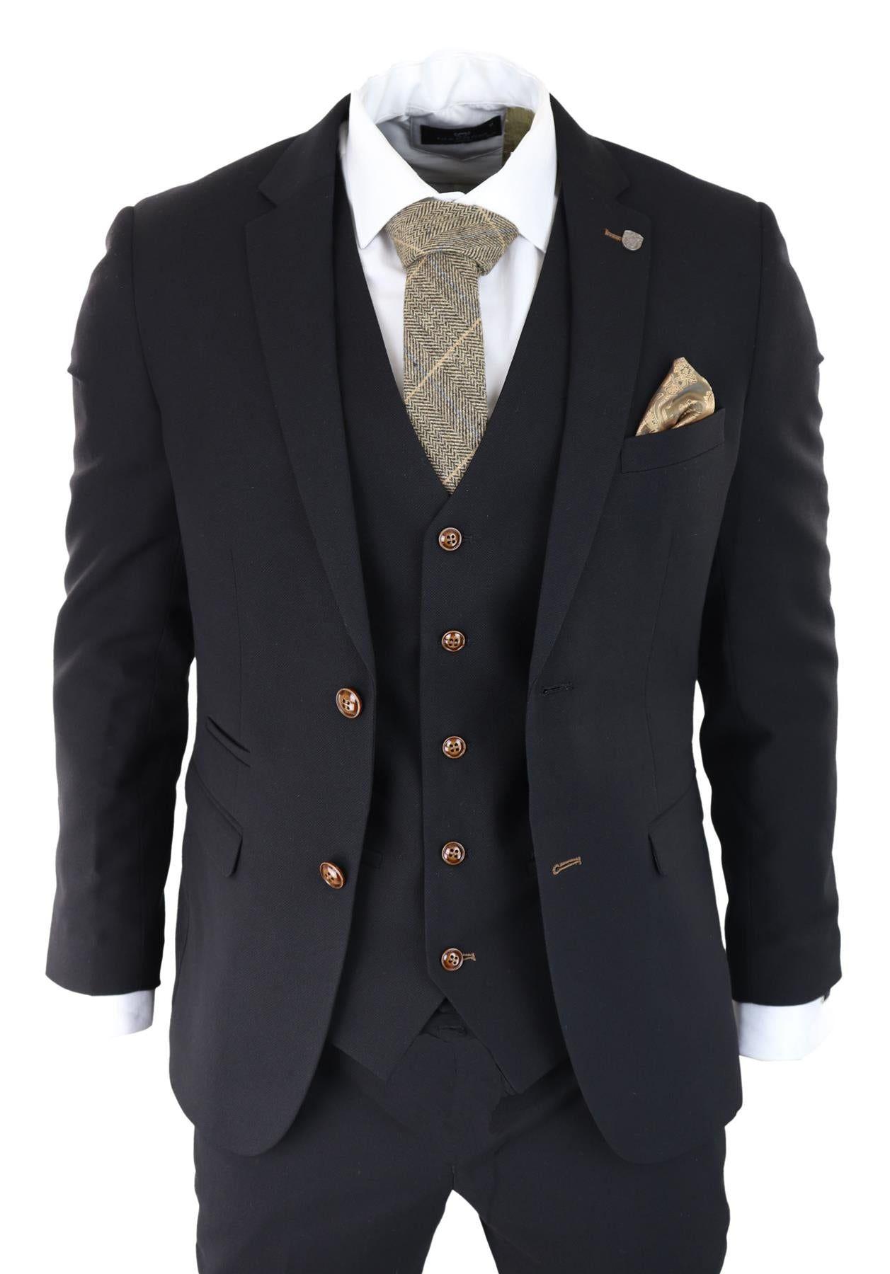3 piece Suit Trim Classic Birdseye Vintage Wedding Grooms by INFINITY LEATHER