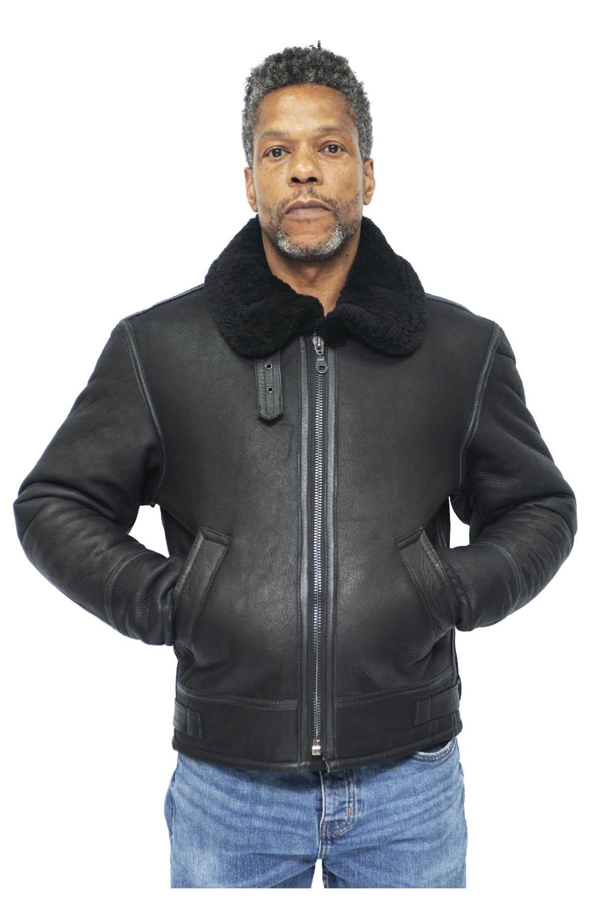B3 WW2 Leather Sheepskin Aviator Flying Jacket-Hartland by INFINITY LEATHER