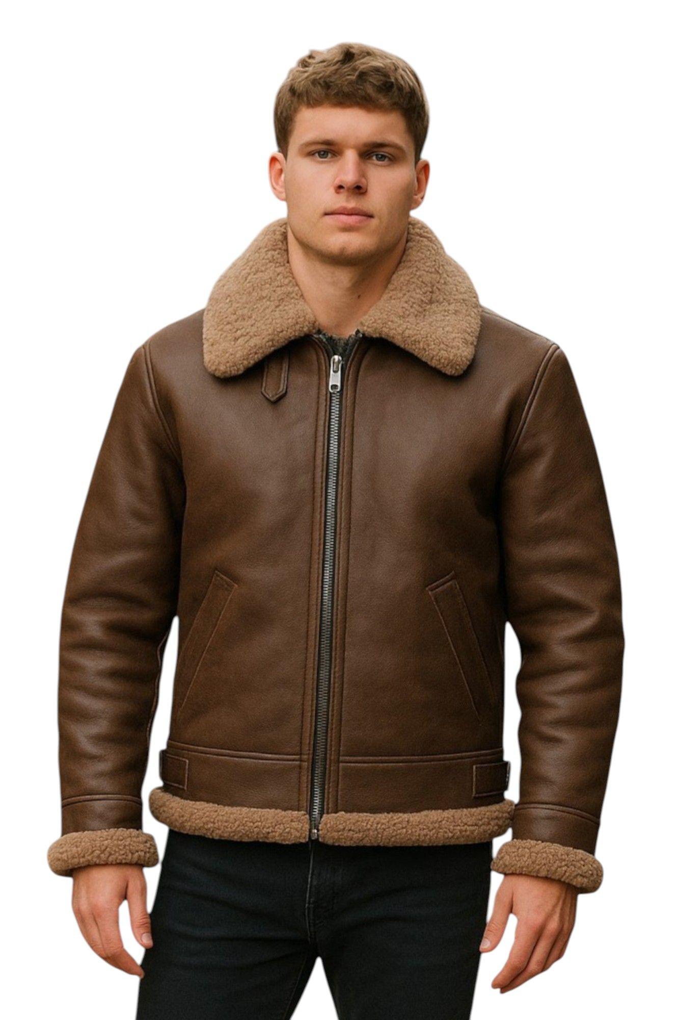 B3 WW2 Sheepskin Leather Flying Aviator Jacket-Paarl by INFINITY LEATHER