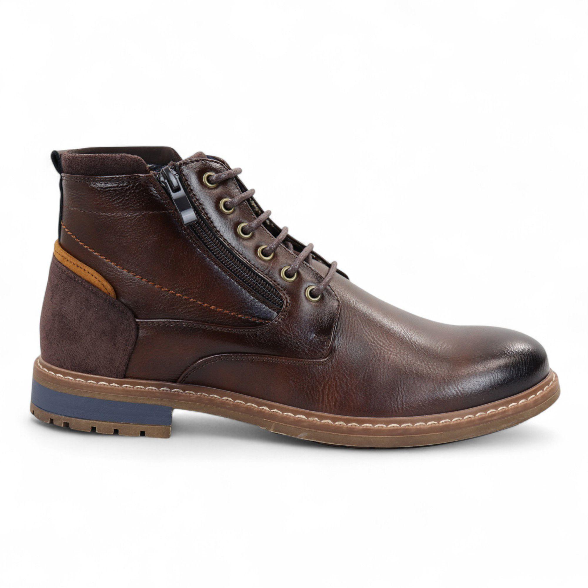 Biker Lace-Up Ankle Boots by INFINITY LEATHER