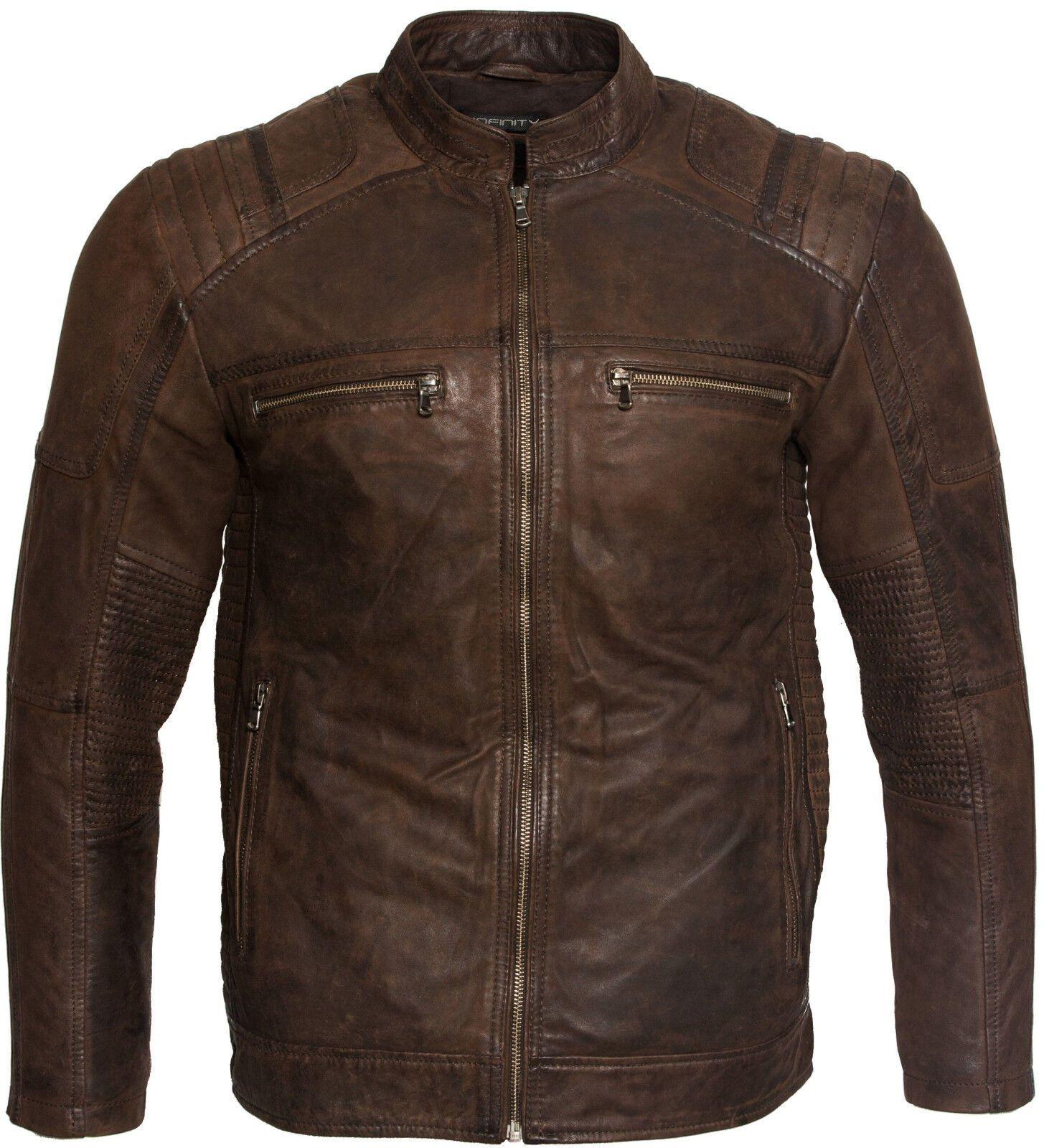 Buff Leather Racer Biker Jacket-Vienna by INFINITY LEATHER