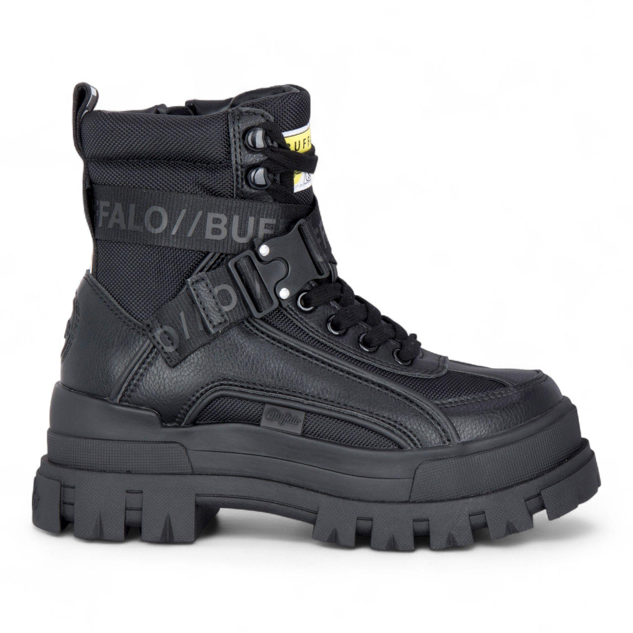 Buffalo Chunky Platform High Ankle Combat Boots - ASPHA-COM1 by INFINITY LEATHER