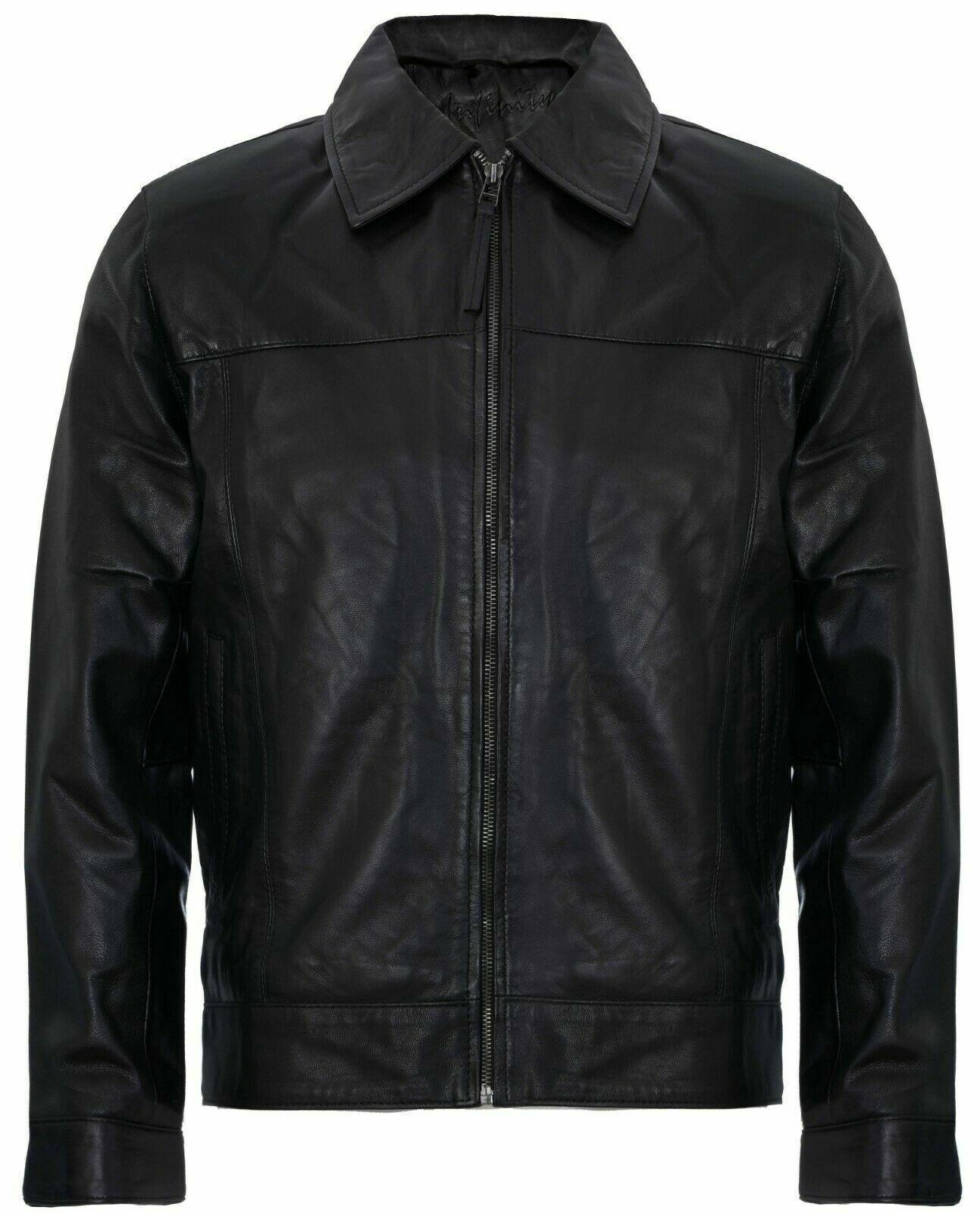 Classic 70s Leather Harrington Jacket by INFINITY LEATHER