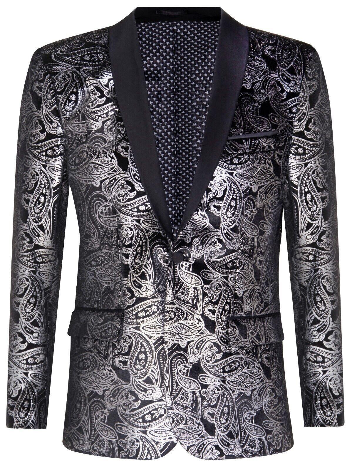 Classic Paisley Velvet Tuxedo Dinner Jacket TailoBlazer by INFINITY LEATHER