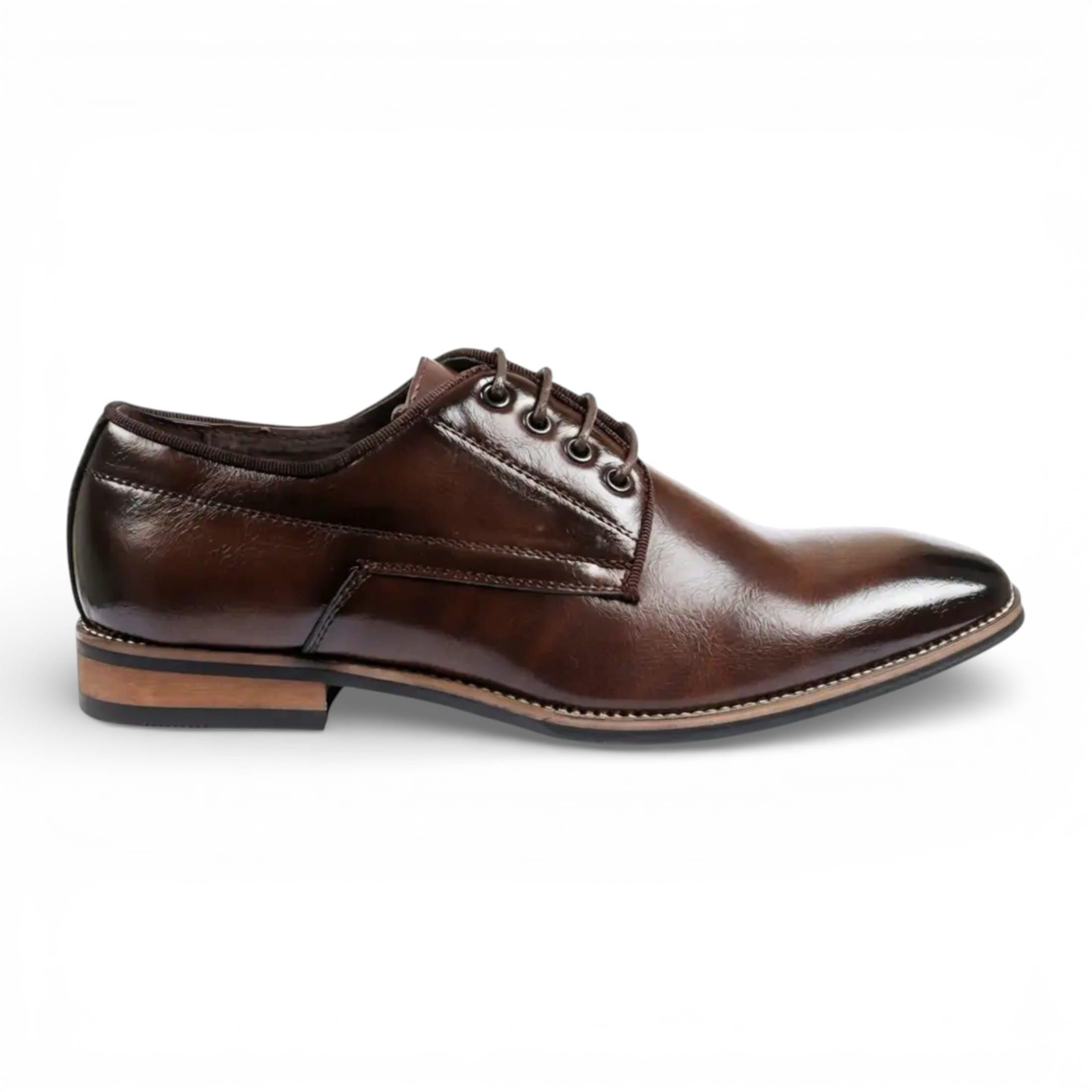 Classic Plain Toe Lace-Up Derby Brogue Formal Shoes - M57238 by INFINITY LEATHER