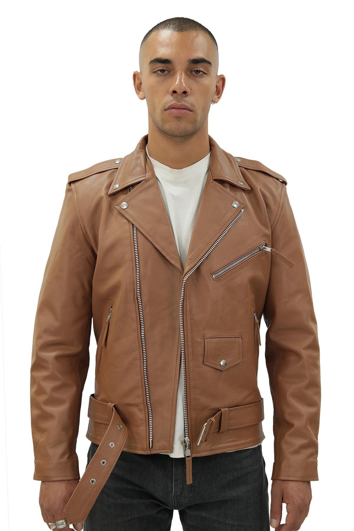 Cow-Hide Brando Jacket -Venice by INFINITY LEATHER