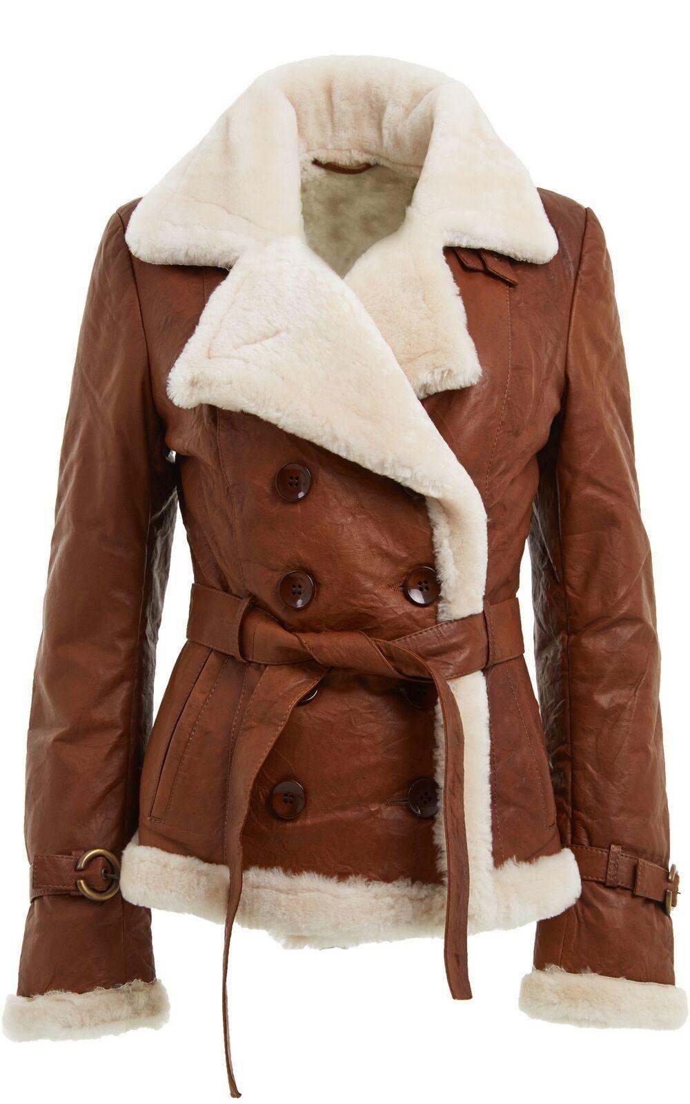 Double Breasted Sheepskin Aviator Jacket-Leshan by INFINITY LEATHER