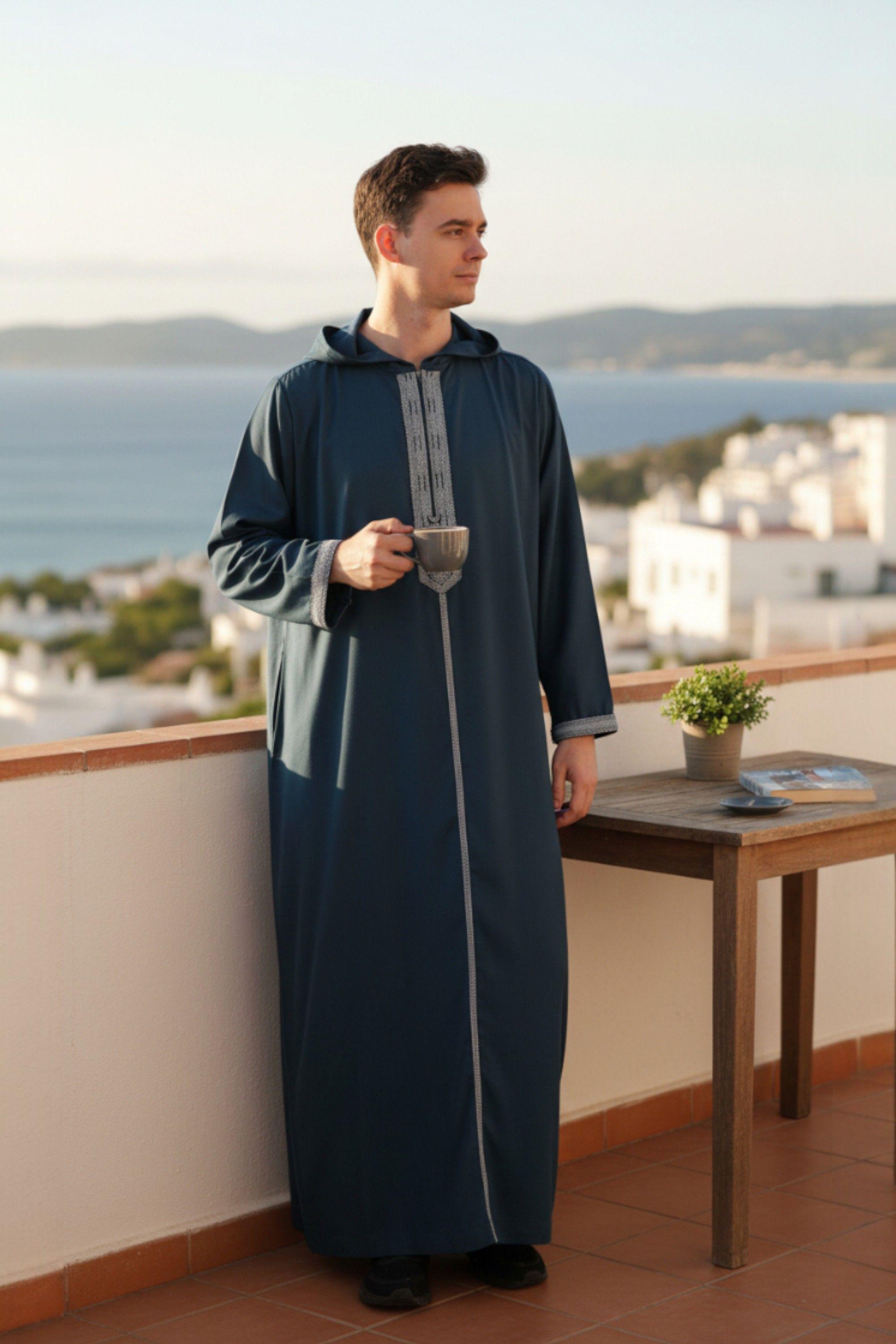 Eid Hooded Moroccan Thobe Robe Djellaba Gandoura Ramadan Jubba LFS-HM by INFINITY LEATHER