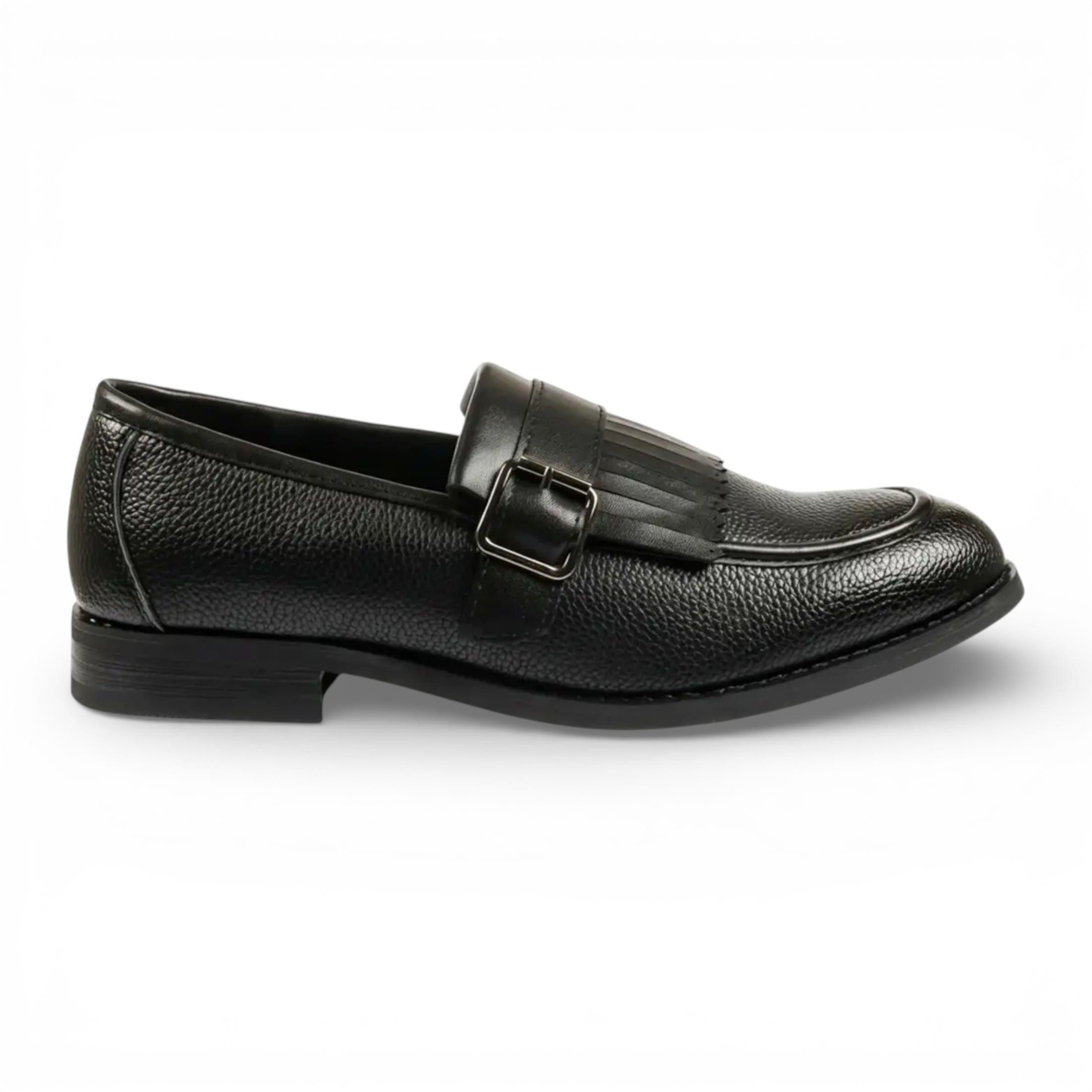 Faux Leather Fringe Monk Strap Slip-On Loafers Shoes - N115 by INFINITY LEATHER