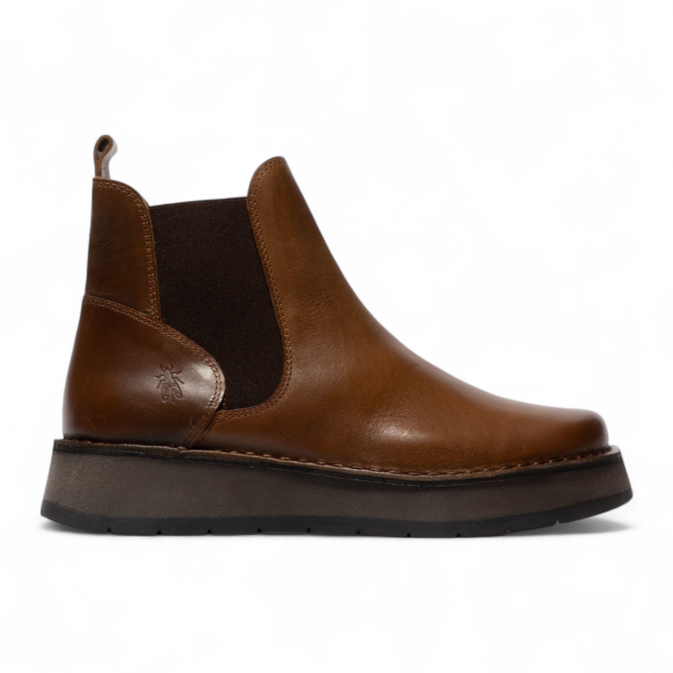 Fly London RAWI131 Chelsea Leather Ankle Pull-On Classic Comfort Boots by INFINITY LEATHER